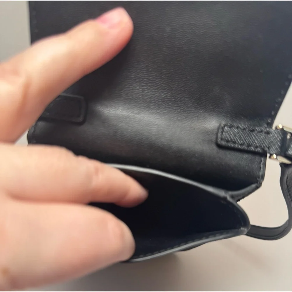 Kate Spade Cameron North South Black Glitter Phone Crossbody